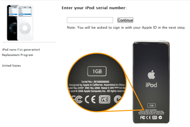 find owner ipod serial number