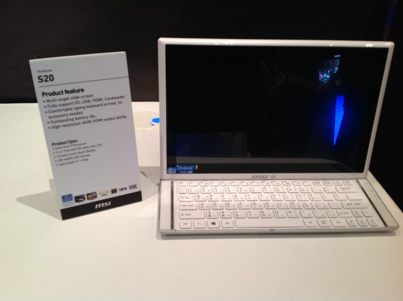 Computex: MSI Display Core i7 Powered S20 “Slider” Ultrabook | eTeknix