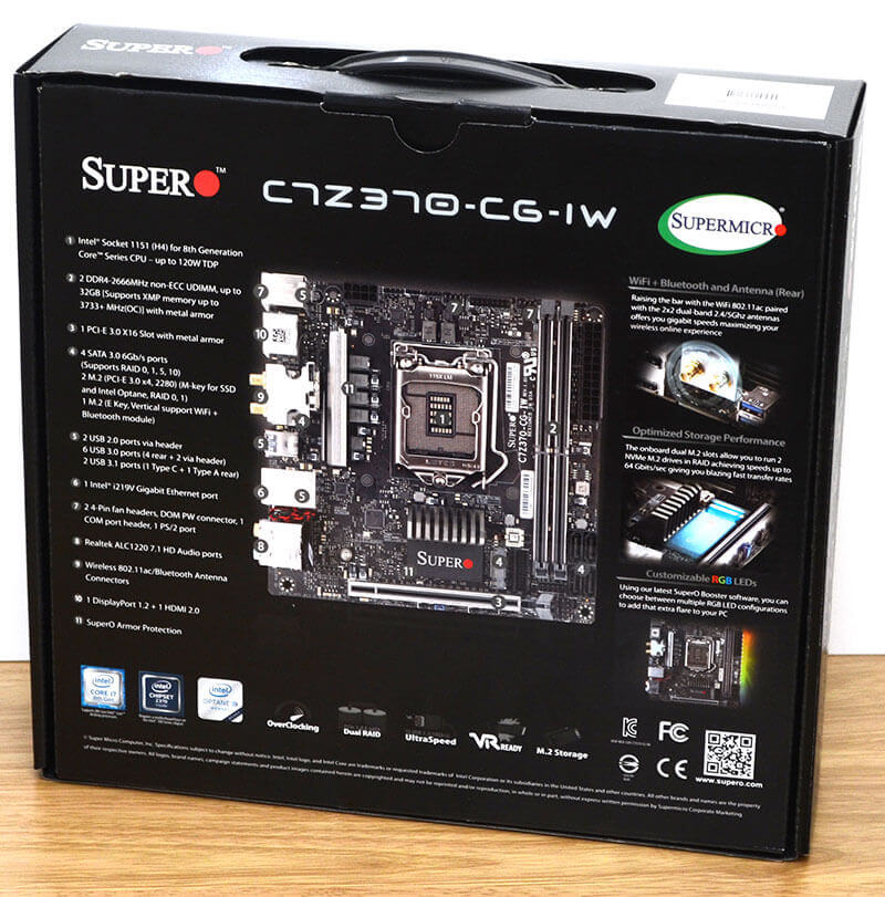 SuperMicro C7Z370 CG IW Mini ITX Motherboard Review ETeknix