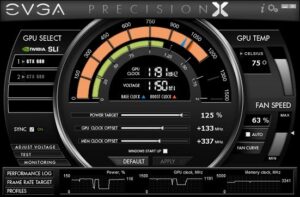 evga precision x advanced properties tab