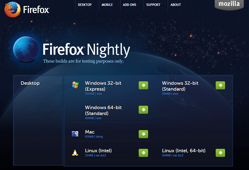 64 bit firefox developer edition for windows