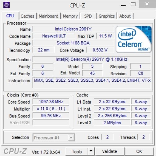 Zotac CI321 Nano - CPU-Z