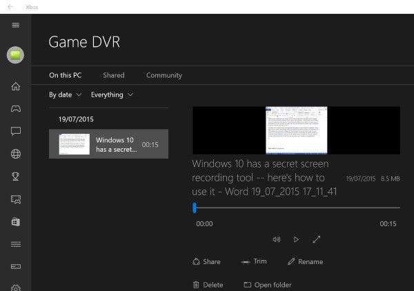 how to record a screen capture video on windows 10