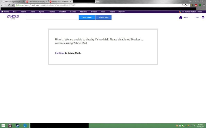 Please disable ad. Блокировка в yahoo. Blocked email try again.