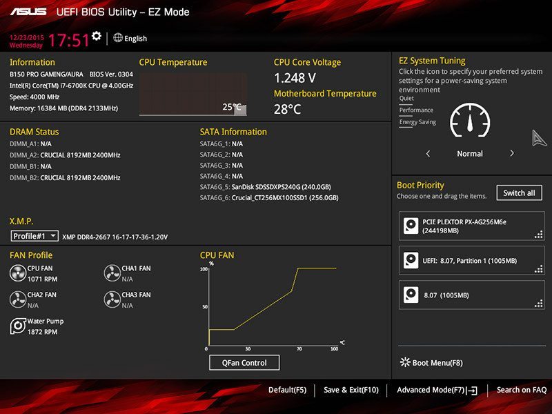 Настройка bios asus b150 pro gaming