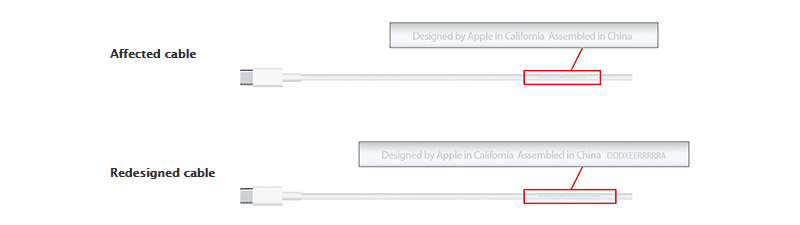 Apple faulty USB type-C cables