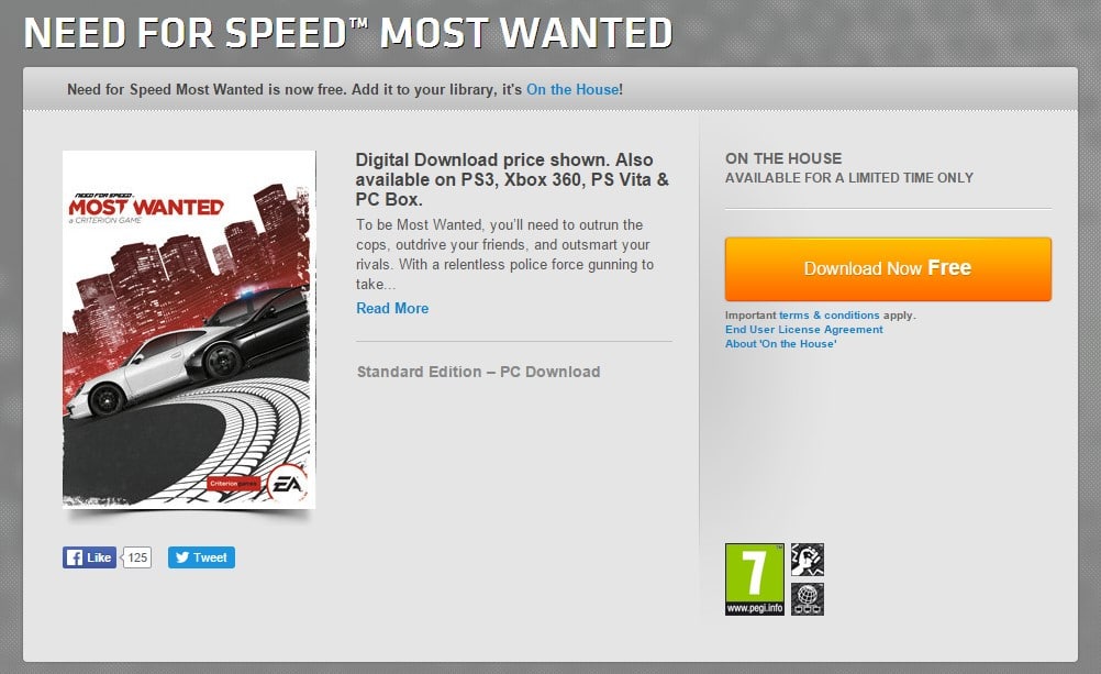 Need for Speed Most Wanted - Download for PC Free