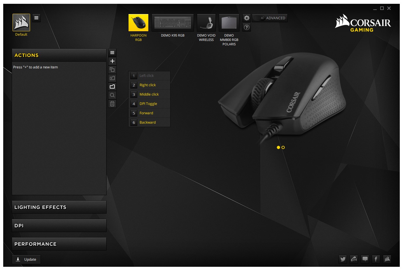 corsair harpoon mouse 4 and 5 not working