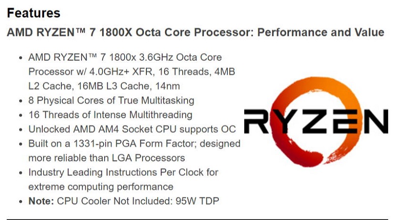 AMD Ryzen R7 1800X Memory Express