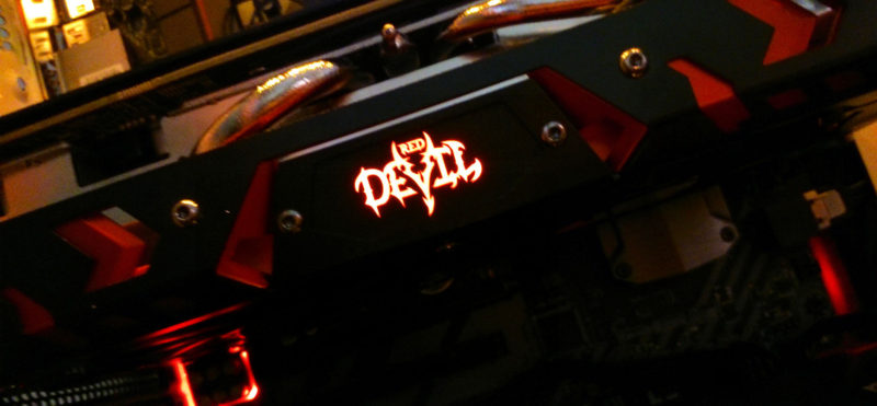 PowerColor RX 580 Red Devil Golden Sample Pictured with 6+8-pin Power Connectors