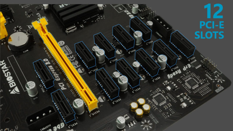 Biostar Announces TB250-BTC PRO Mining Motherboard with 12 PCIe Slots