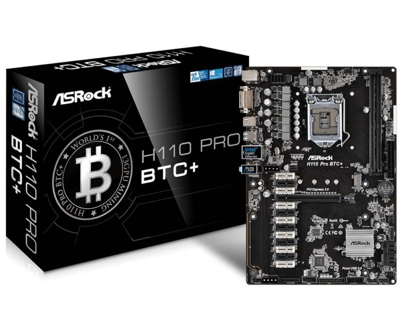 ASRock Joins in the Mining Mania with H110 Pro BTC+ Motherboard