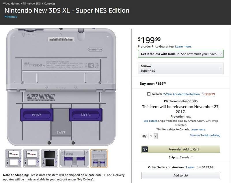 SNES-Style Nintendo 3DS XL Now Available for Pre-Order