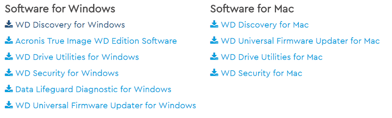 wd drive utilities download for mac