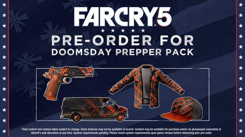 Far Cry 5 Sony PlayStation 4 PS4 Game + Doomsday Prepper Pack