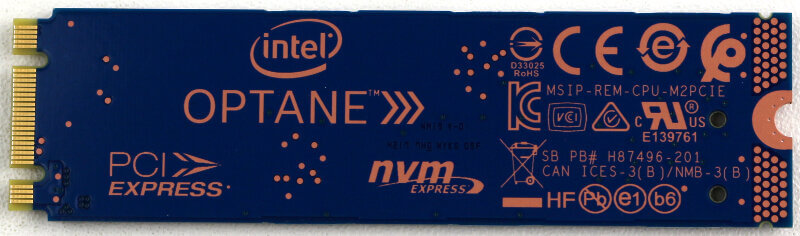 Intel Optane 800P 118GB Photo bottom view