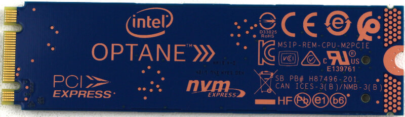 Intel Optane SSD 800P 58GB Photo view rear