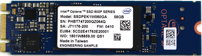 Intel Optane SSD 800P 58GB Photo view top