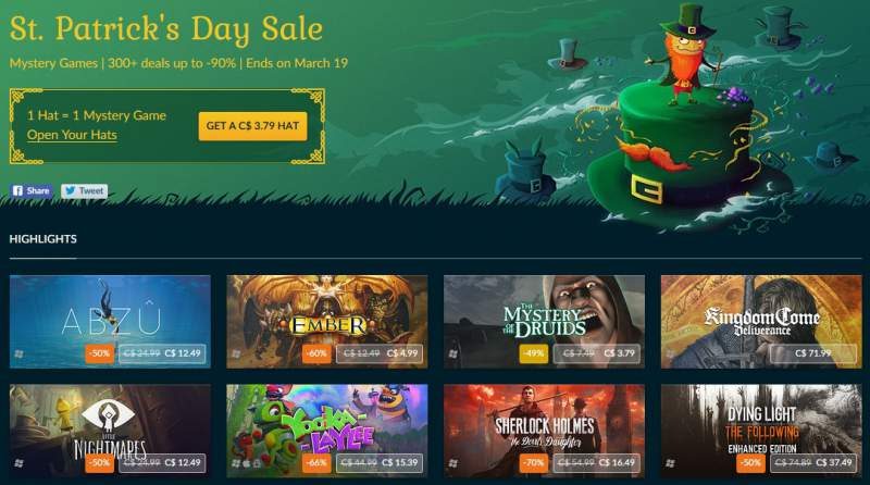 GOG St. Patrick's Day Sale Begins – Up to 90% Off 300+ Titles