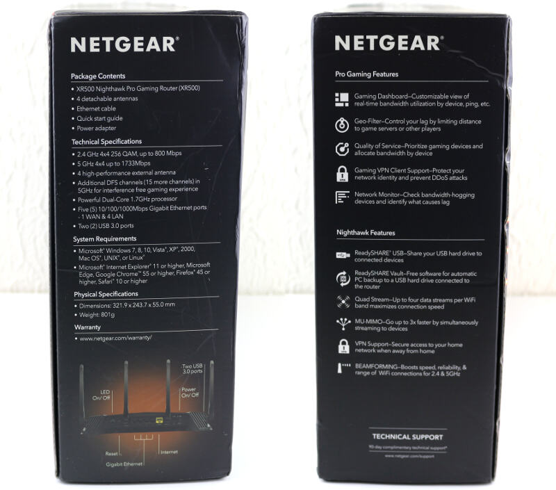 NETGEAR Nighthawk Pro Gaming XR500 Photo box sides