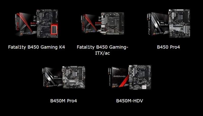 ASRock Announces Five New B450 Chipset Motherboards