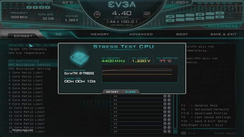 EVGA Adds In-BIOS Stress Test for X299 DARK Motherboards