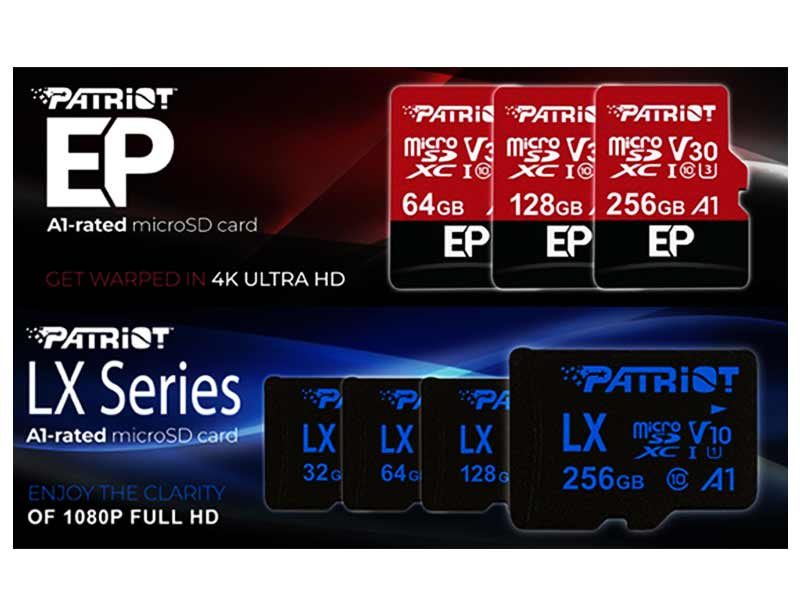 Patriot Debuts EP and LX Series A1-Rated microSD Cards