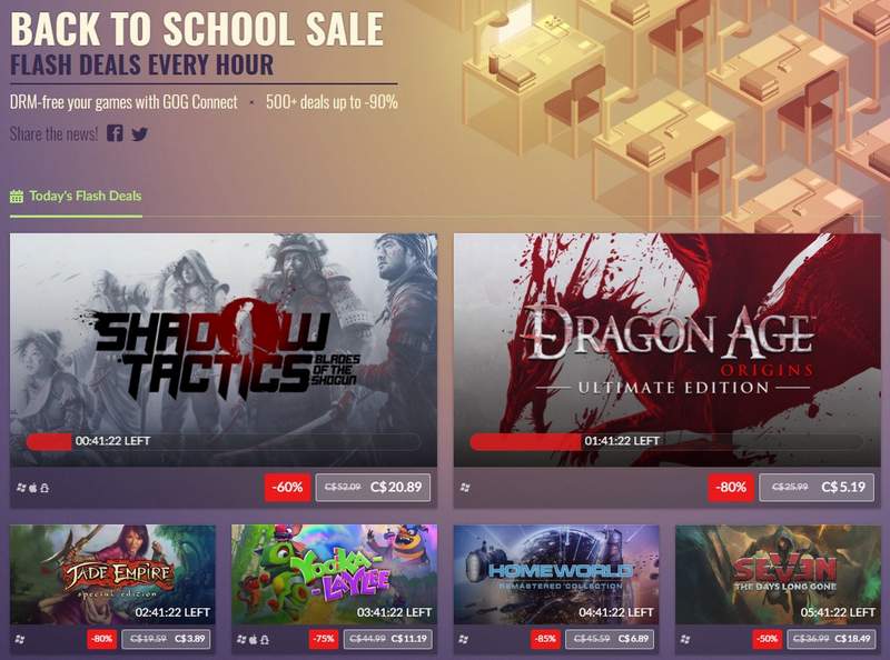 GOG Launches Back-to-School Sale with Savings Up to 90% Off