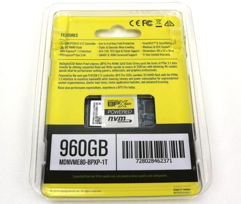MyDigitalSSD BPX Pro 1TB Photo box bottom