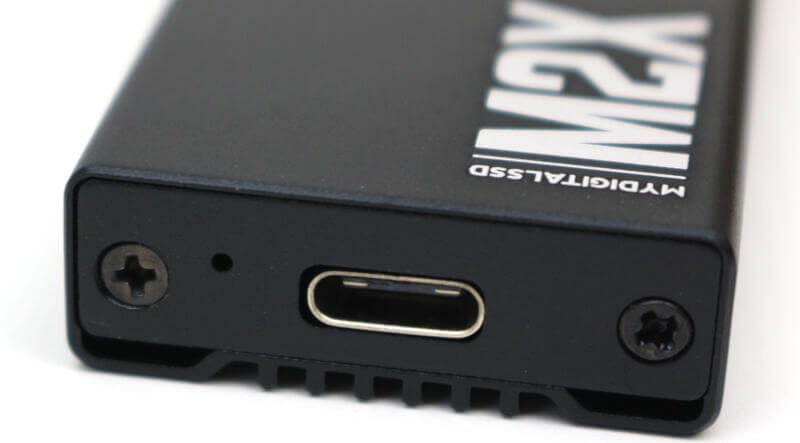 MyDigitalSSD M2X Enclosure Photo detail port