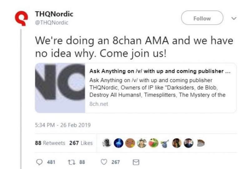 THQ Nordic Apologizes for Doing AMA on Controversial Website