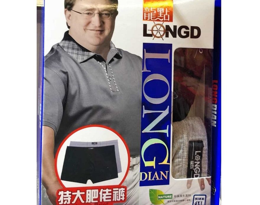 Gabe Newell's face pops up on the packaging of Chinese underwear brand  LongD