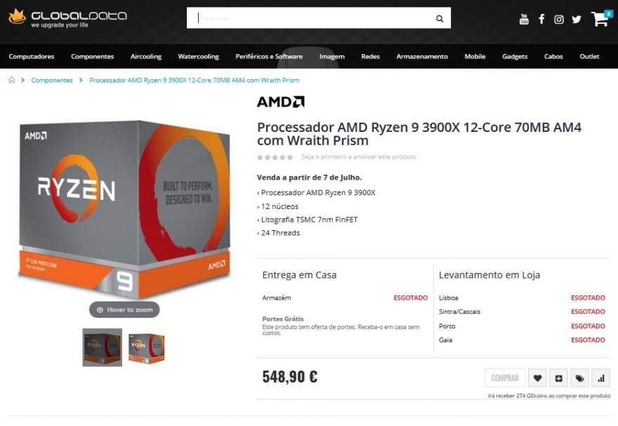 AMD Ryzen 3000 CPU Euro Prices Now Listed on Retail Site