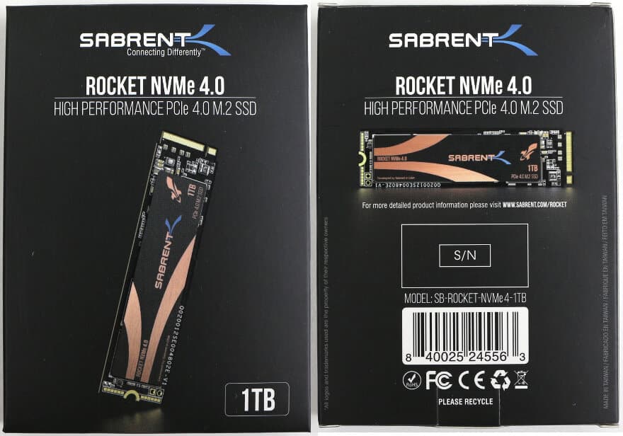 Sabrent Rocket 4.0 Photo outter box