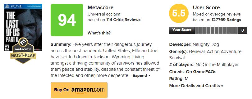 Metacritic Announces New Steps To Prevent Review Bombing Following 'TLOU  Part 2' - GAMINGbible