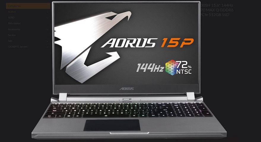 Gigabyte AORUS 15P Ultra-thin Gaming Laptop
