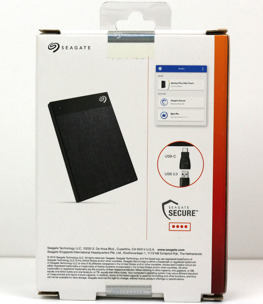 Seagate Backup Plus Ultra Touch 1TB Photo box 2 rear