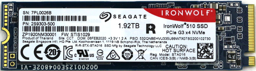Seagate IronWolf 510 2TB Photo view top