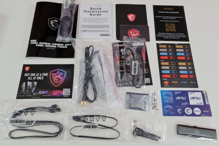 MSI MPG Z590 Gaming Carbon WiFi Motherboard accessories