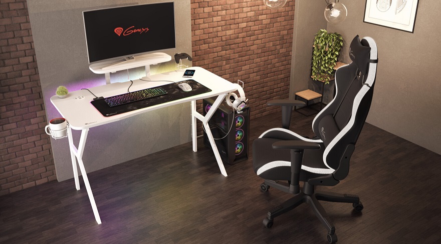 Genesis HOLM 320 RGB White Gaming Desk