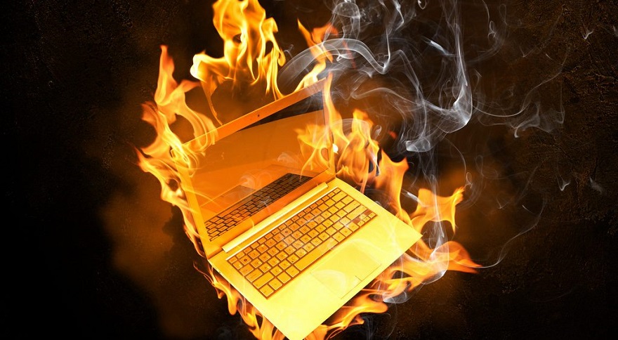 generic laptop fire