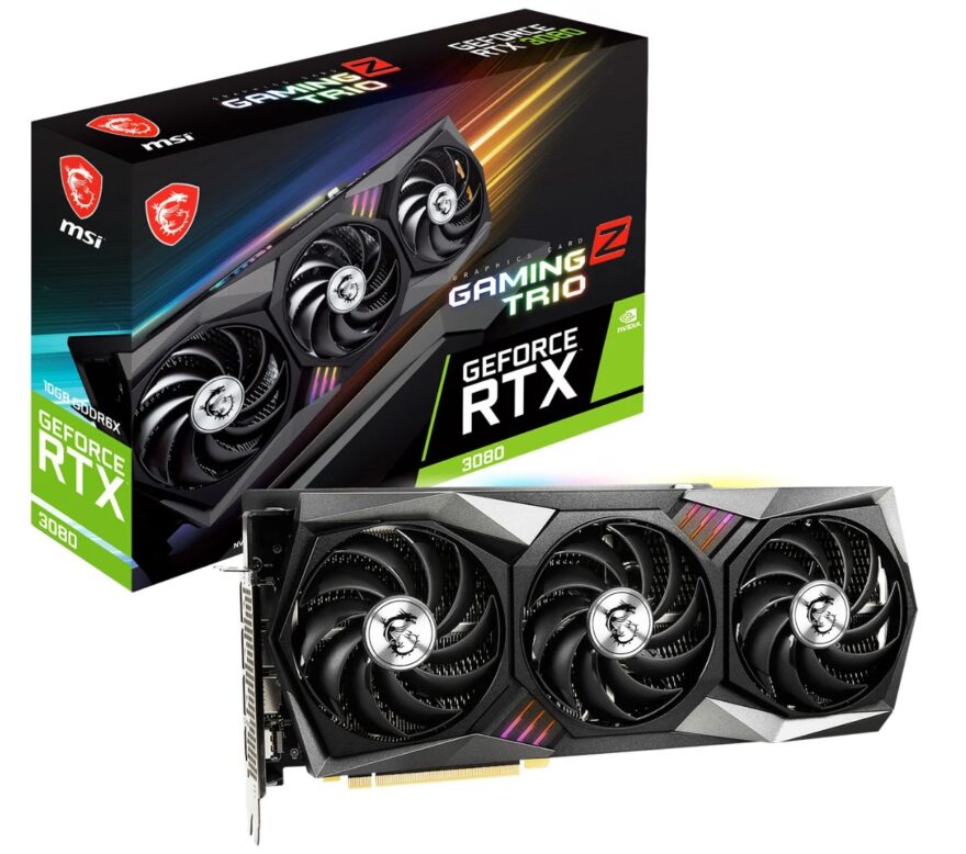 MSI NVIDIA GeForce RTX 3080 10GB GAMING Z TRIO LHR Ampere Graphics Card