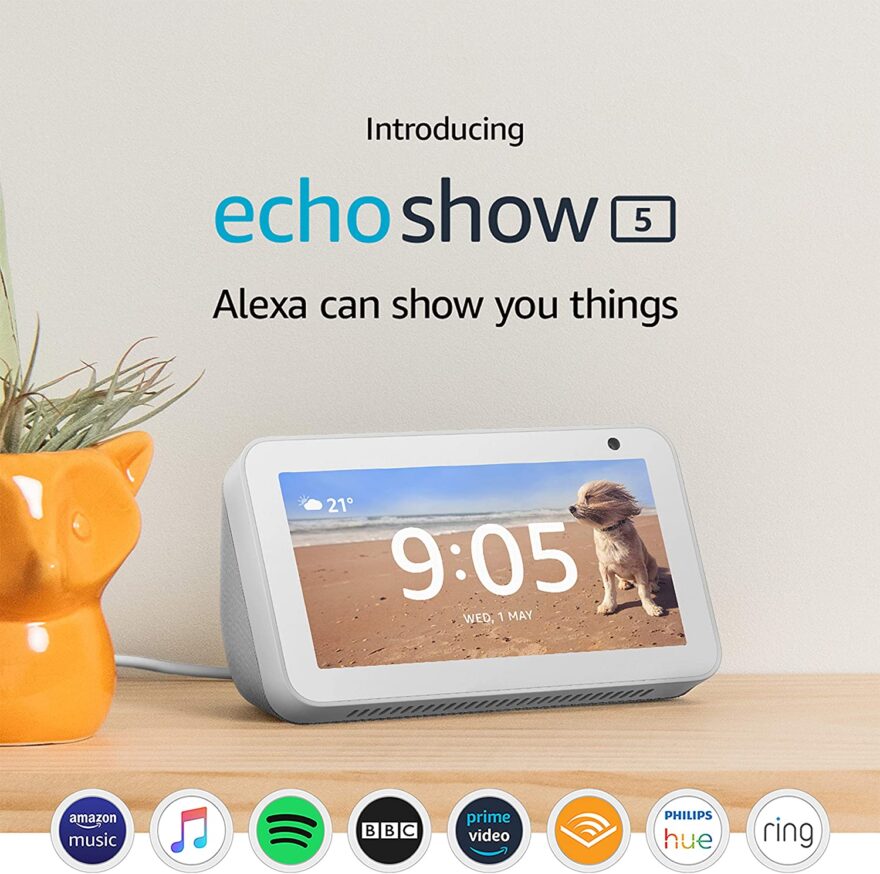Certified Refurbished Echo Show 5 Compact smart display with Alexa White