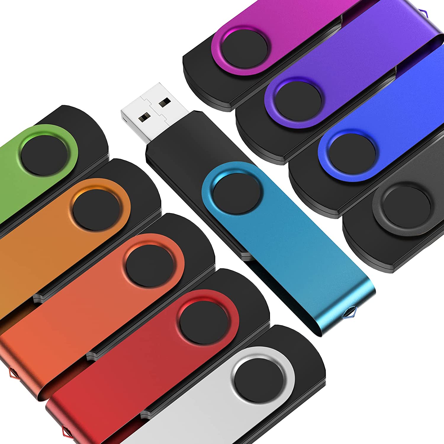 USB Stick 8GB Bulk Pack of 10, USB 2.0 Flash Drives Metal Value Memory | eTeknix