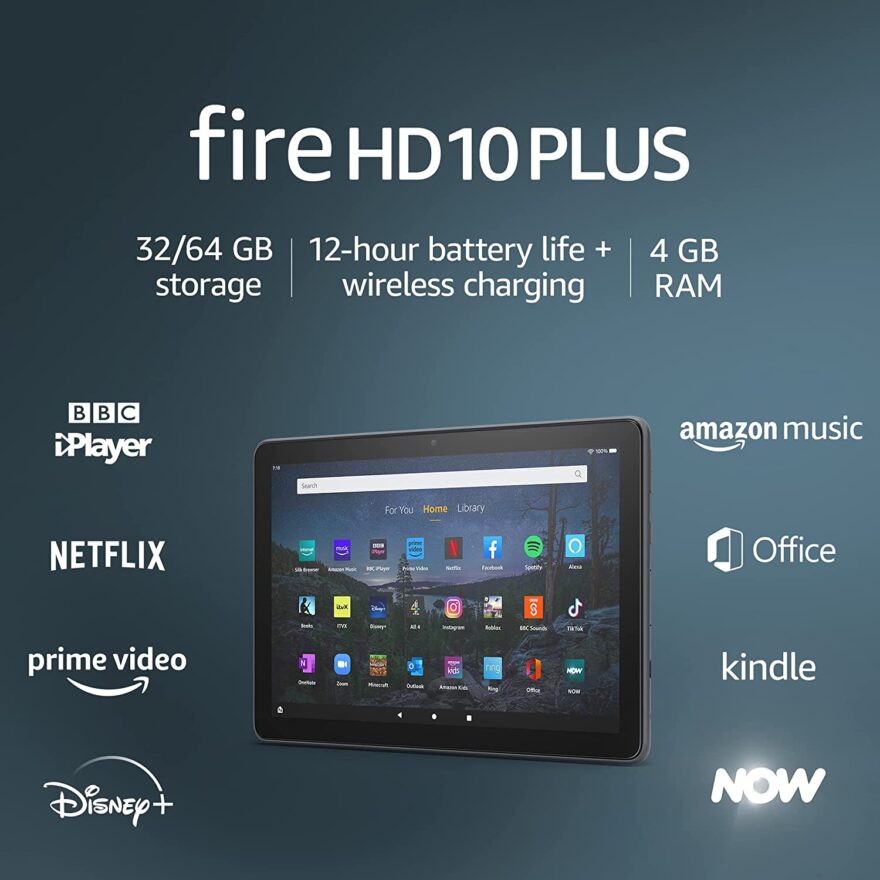 Fire HD 10 Plus Tablet 1080p Full HD, 32 GB | Slate - Without Ads | ETeknix