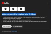 YouTube ad blocker warning