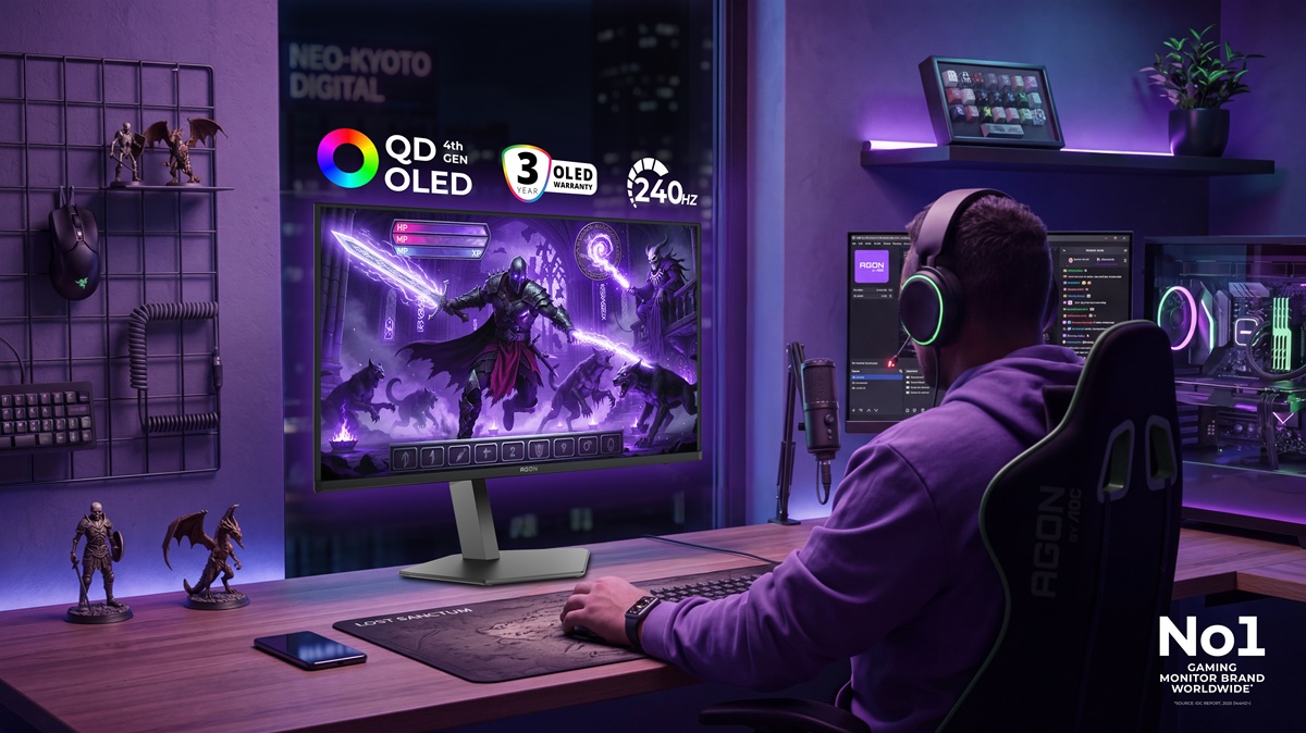 AOC Upgrades Flagship Monitor with 4th Gen QD-OLED and 240Hz Refresh Rate